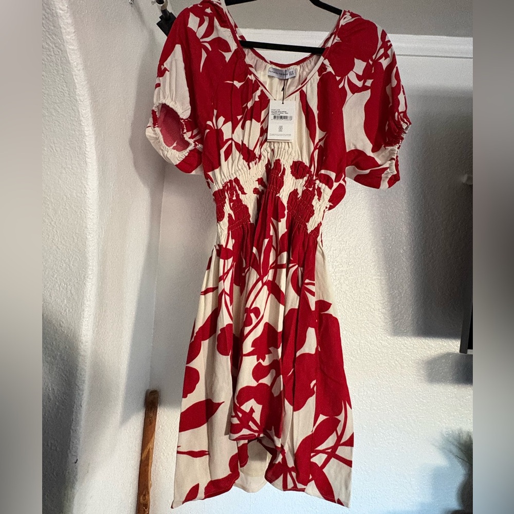 Faithfull the Brand Red and White Floral Mini Dress - Picture 4 of 4